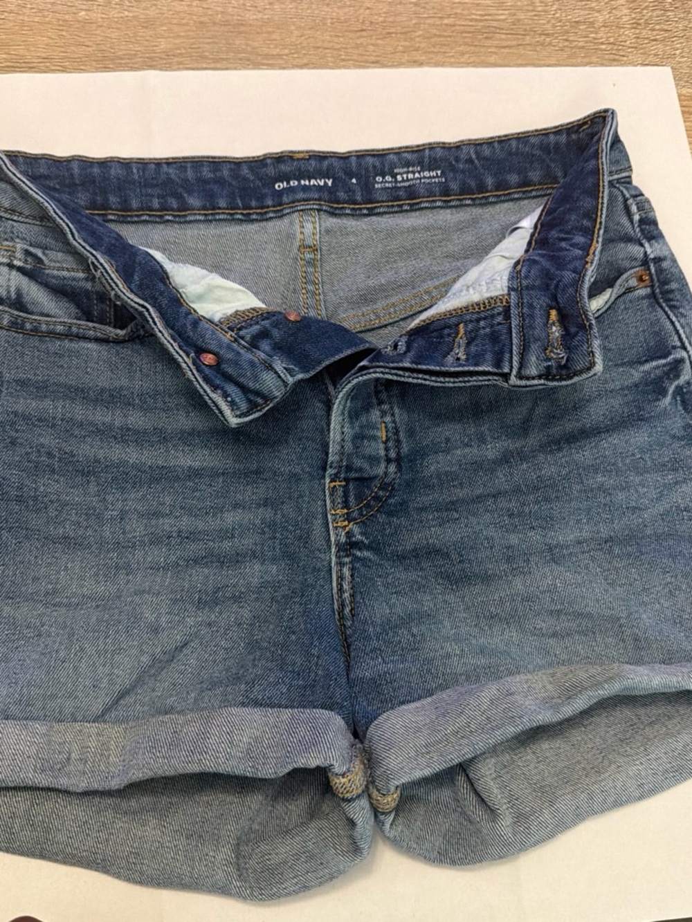 Old Navy Women's Blue Rolled Hem Denim Shorts